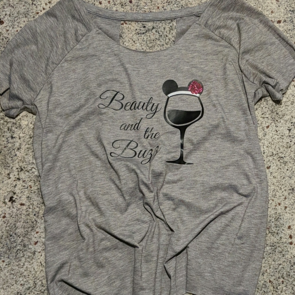 Beauty and the Buzz open-back Tshirt